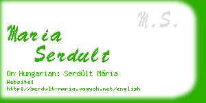 maria serdult business card